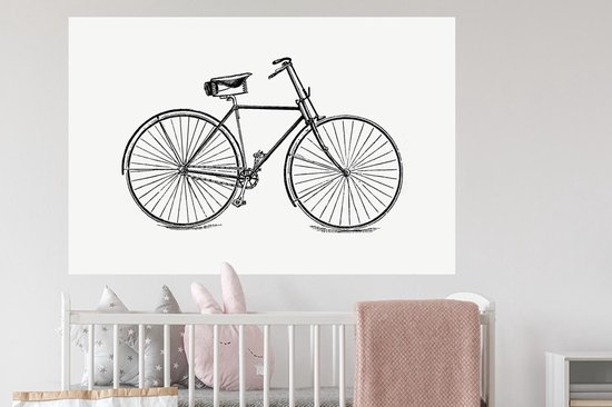 Stickers Stickers muraux - Vintage - Vélo - Illustrations - 120x80 cm - Film adhésif