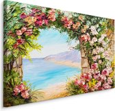 Schilderij uitzicht op zee (print op canvas), multi-gekleurd, wanddecoratie