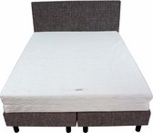 Bedworld Boxspring 200x200 - Stevig - Linnenlook - Donker grijs (S05)