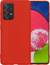 Samsung A52s Hoesje 5G Siliconen Case Back Cover Hoes - Samsung Galaxy A52s Hoesje Cover Hoes Siliconen - Rood