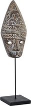 Decoratieve figuren DKD Home Decor Metaal Masker Hout MDF (12 x 8 x 44 cm)