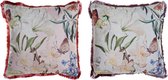 Kussen DKD Home Decor Natuur Multicolour Polyester (2 pcs) (45 x 6 x 45 cm)