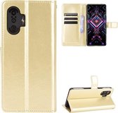 Voor Xiaomi Poco F3 GT Crazy Horse Textuur Horizontale Flip Leather Case met Houder & Kaartsleuven & Lanyard (Goud)