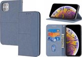 Geweven textuur stiksels magnetische horizontale flip PU lederen tas met houder & kaartsleuven & portemonnee & lanyard voor iPhone 13 mini (grijs)