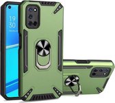 Voor OPPO A52 / A72 / A92 PC + TPU-beschermhoes met 360 graden draaibare ringhouder (donkergroen)