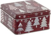 Decoratieve Doos DKD Home Decor Metaal Kerstmis Bomen (10.6 x 10.6 x 5.5 cm)