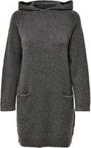 Jacqueline de Yong Jurk Jdybrilliant L/s Hood Dress Knt 15234069 Dark Grey Dames Maat - 40