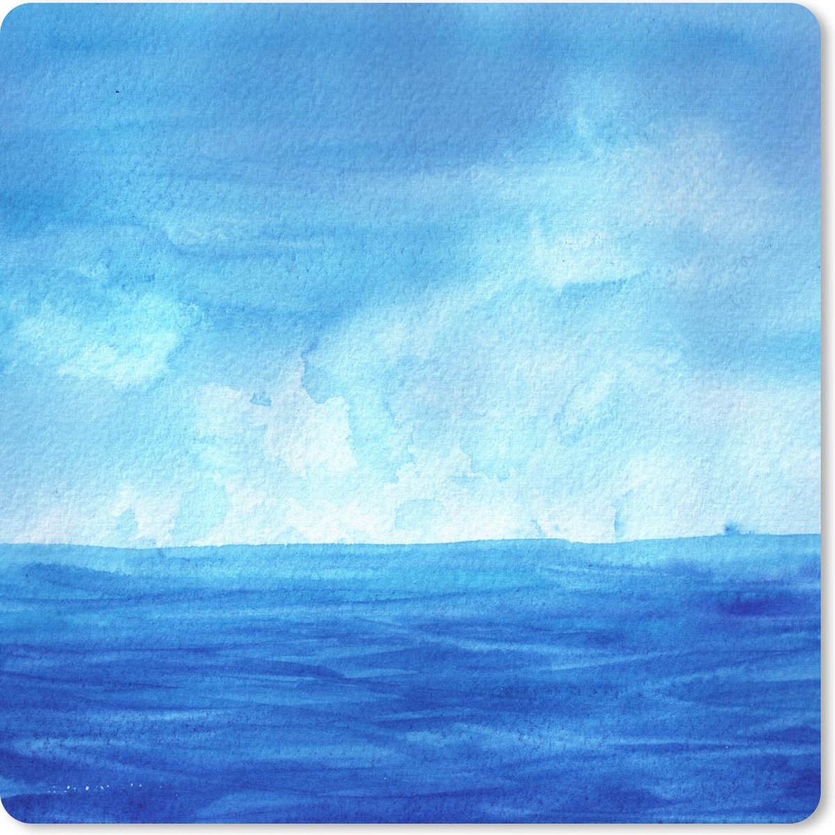 Muismat 30x30 cm - Mousepad Waterverf - Zee - Lucht - Muismatten