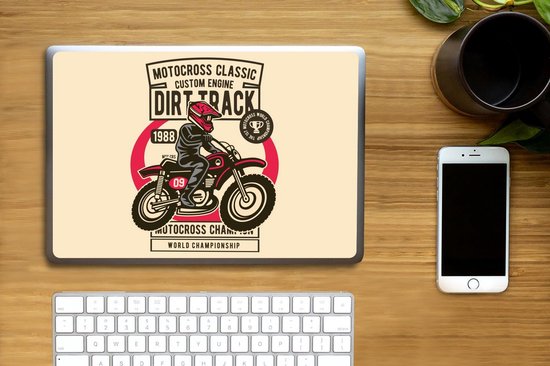 Sticker ordinateur portable - 12,3 pouces - Moteur - Vintage - Dessin