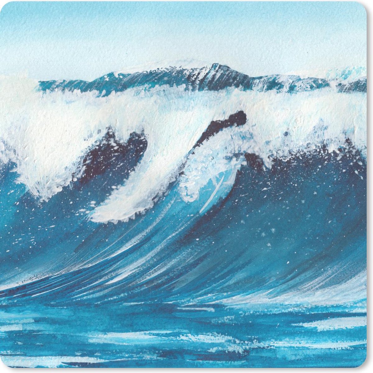 Muismat 30x30 cm - Mousepad Golf - Zee - Waterverf - Muismatten