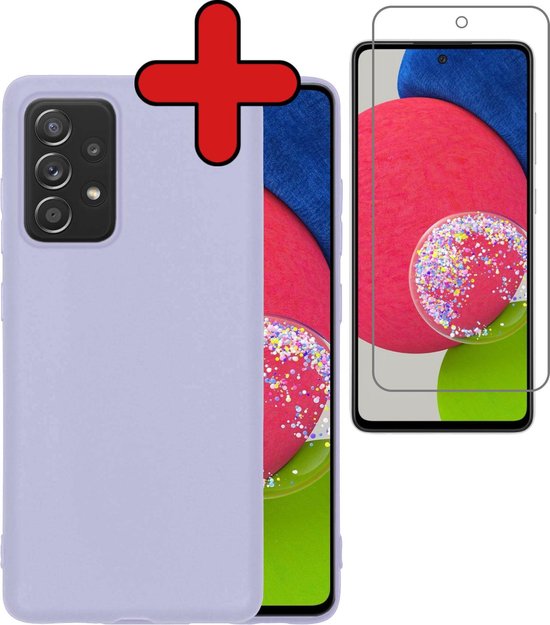 Housse en Siliconen Samsung Galaxy A52s avec protection d'écran - Housse en Siliconen Samsung Galaxy A52s avec protection d'écran - Lilas