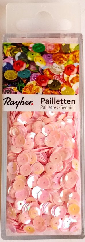 Pailletten - Wasbaar - cup vorm - iriserend roze - 6 mm - 4000 stuks - Rayher