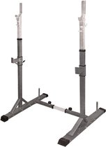 Toorx Fitness Squat Rack - Verstelbaar in hoogte en breedte - Max 200 kg - Haltersteunen - Grijs metallic
