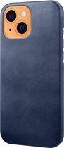 iPhone 13 Hoesje - Leather Back Cover - Blauw