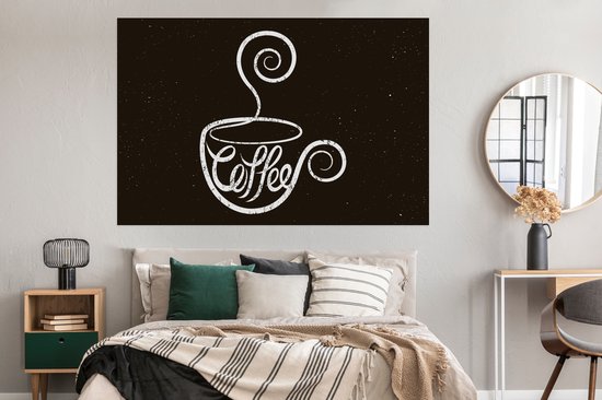 Café Vintage sur tableau noir 180x120 cm XXL / Groot format!