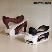 InnovaGoods - Verstelbaar Schoenenrek (6 Paar) - Wit - Anti-slip - Verstelbare openingshoek (4 posities) - alle soorten Schoeisel