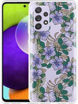 Hoesje Geschikt voor Samsung Galaxy A52s Purple Flowers