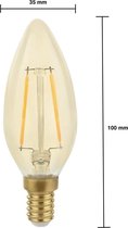 Tsong - LED Filament lamp dimbaar - E14 C35 - 5W vervangt 40W - 2200K extra warm wit licht