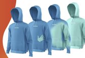 SEA'SONS - Hoodie Jongens/Meisjes - Kleurveranderend - Tie-Dye - Blauw/Mint - Maat 116