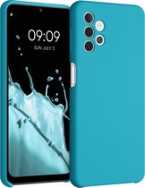 kwmobile telefoonhoesje voor Samsung Galaxy A32 5G - Hoesje met siliconen coating - Smartphone case in zeeblauw