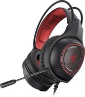 Gaming Headset met Microfoon KSIX Drakkar USB LED Zwart Rood