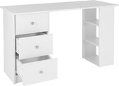 Bureau met drie laden en opbergplanken 120x49x72 cm Wit ML design