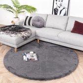 Rond Hoogpolig vloerkleed - Comfy Antraciet Ø 100cm