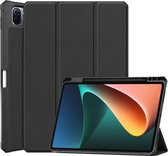 Voor Geschikt voor Xiaomi Pad 5 Custer Patroon Pure Kleur TPU Smart Tablet Holster met Slaapfunctie & 3-voudige Houder & Pen Slot (Zwart)