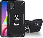 Voor Samsung Galaxy M51 PC + TPU-beschermhoes met 360 graden draaibare ringhouder (zwart)