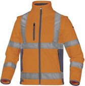 Delta Plus Hi-vis softshell jas stretch 2in1 - Fluor oranje | Geel - S