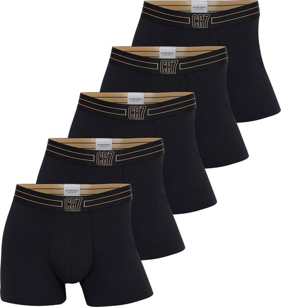 Cristiano Ronaldo CR7 - Boxershort Heren - 5 Stuks - Maat L - Zwart/Goud - Onderbroeken Heren