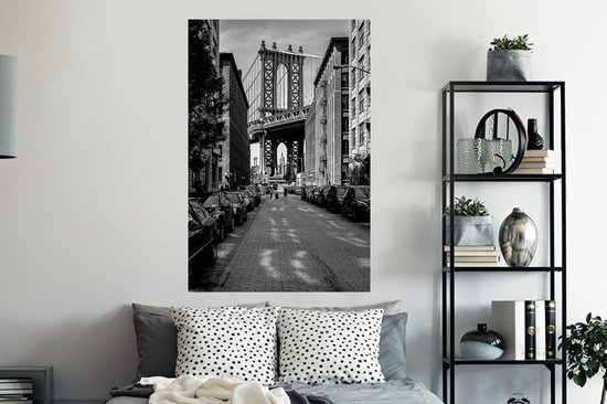 Stickers muraux - New York - Dumbo - Zwart - Wit - 80x120 cm - Feuille adhésive