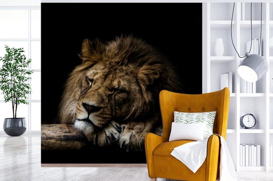 Papier peint - Papier peint photo Lion - Arbre - Marron - Largeur 350 cm x hauteur 350 cm