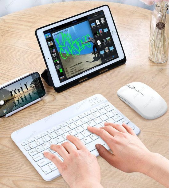 Draadloze Muis en Toetsenbord voor MAC, PC en Ipad. (Windows, IOS en  Android) kleur WIT | bol.com