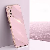 Voor Honor X10 5G XINLI Rechte 6D Plating Gouden Rand TPU Schokbestendig Hoesje (Cherry Purple)