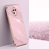 Voor Xiaomi Redmi Note 9 5G XINLI Straight 6D Plating Gold Edge TPU Shockproof Case (Cherry Purple)