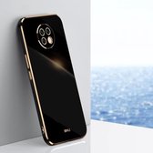 Voor Geschikt voor Xiaomi Redmi Note 9 5G XINLI Straight 6D Plating Gold Edge TPU Shockproof Case (zwart)