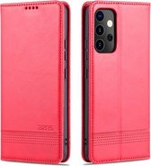 Voor Samsung Galaxy A82 5G AZNS Magnetische Kalf Textuur Horizontale Flip Leather Case met Kaartsleuven & Houder & Portemonnee (红色)