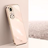 Voor Honor 50 Pro XINLI Straight 6D Plating Gold Edge TPU Shockproof Case (roze)