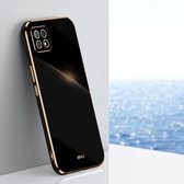 Voor OPPO A53 5G XINLI Rechte 6D Plating Gouden Rand TPU Schokbestendig Hoesje (zwart)