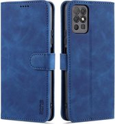 Voor Honor Play 5T Jeugd AZNS Huid Voelen Kalf Textuur Horizontale Flip Lederen Case met Kaartsleuven & Houder & Portemonnee (Blauw)