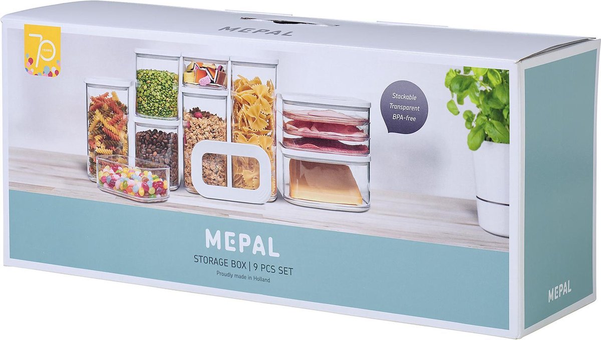 Mepal - Giftset bewaardoos Modula 9-delig - wit - bewaardozen voedsel –  voorraaddozen... | bol.com