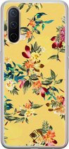 OnePlus Nord CE 5G hoesje siliconen - Floral days | OnePlus Nord CE case | geel | TPU backcover transparant