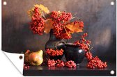 Tuinposter - Tuindoek - Tuinposters buiten - Bloemen - Bloempot - Herfst - 120x80 cm - Tuin