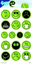 Funny Products Stickers Smiley 20 X 10 Cm Papier Groen 16 Stuks
