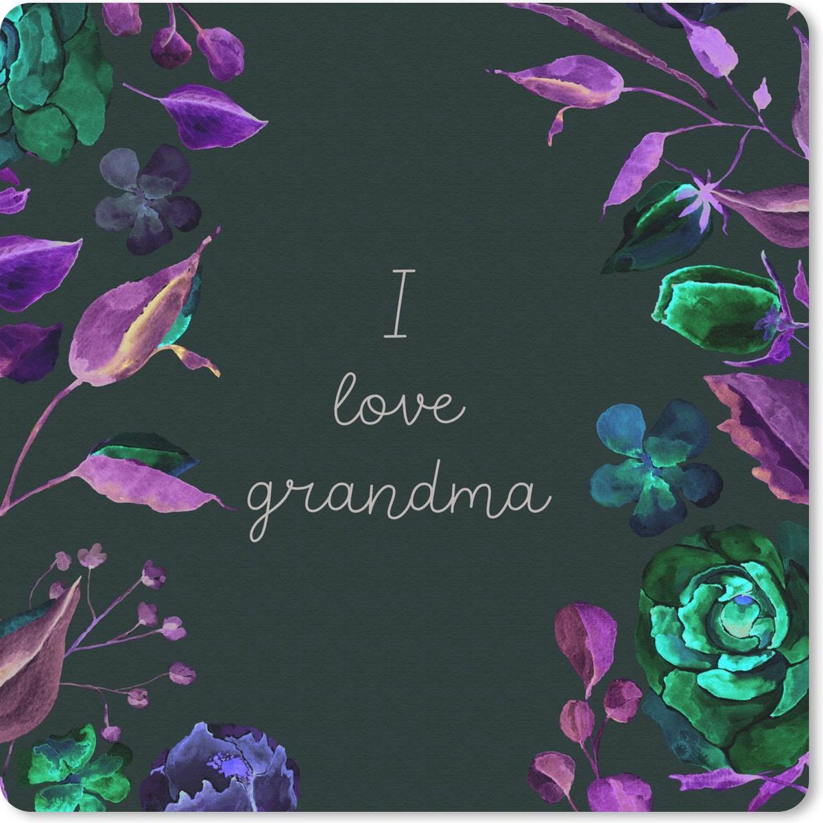 Muismat 20x20 cm - Mousepad Quotes - Oma - I love Grandma - Spreuken - Muismatten