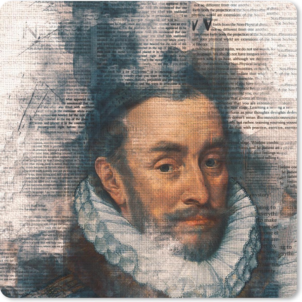 Muismat 20x20 cm - Mousepad Willem van Oranje - Krant - Kunst - Muismatten