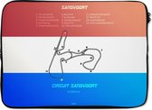Laptophoes 13 inch - Zandvoort - F1 - Circuit - Laptop sleeve - Binnenmaat 32x22,5 cm - Zwarte achterkant - Cadeau voor man