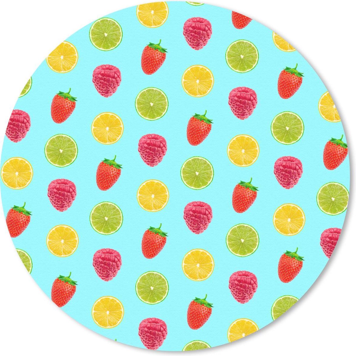 Muismat rond 20x20 cm - Mousepad Fruit - Patronen - Kleur - Ronde muismatten