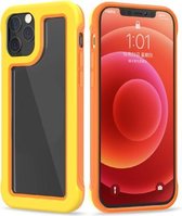 Crystal PC + TPU schokbestendig hoesje voor iPhone 12/12 Pro (geel + oranje)